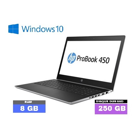 HP Probook 450 G5 Core i5 8ème Génération -  SSD - 8Go RAM  sous Windows 10  - N°012601 - GRADE B