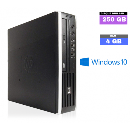 HP Compaq 8200 Elite Ultra-slim - Windows 10 - SSD 250 Go- Core I3 - 4 Go RAM - N°031106