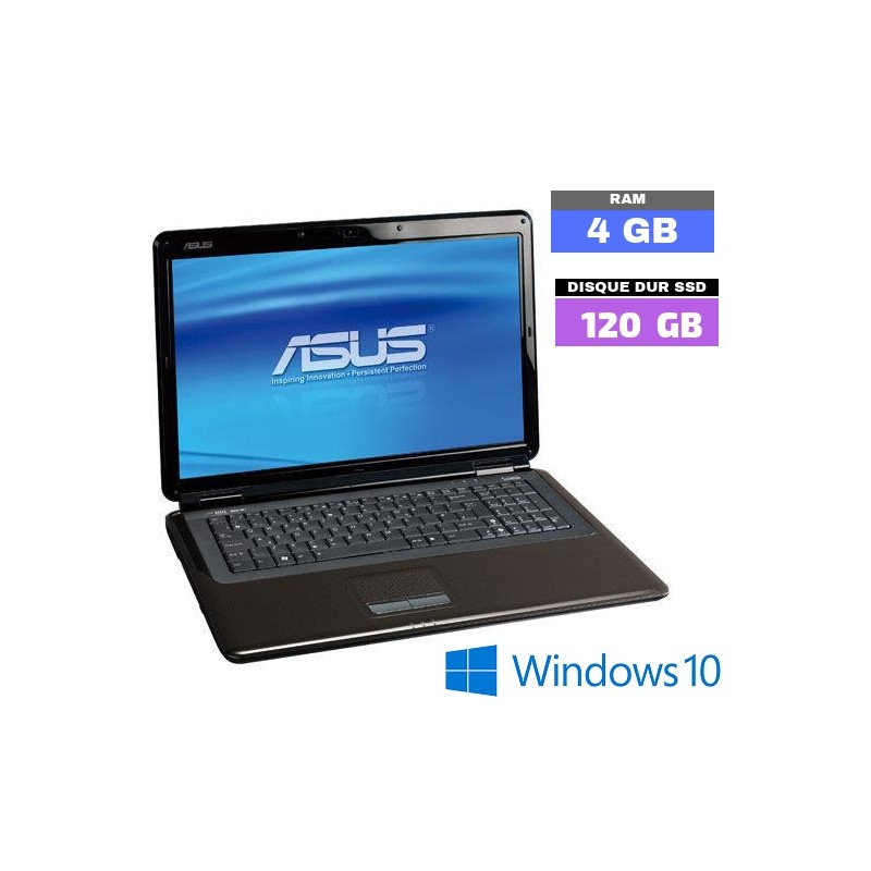 ASUS X70I - Windows 10 - SSD 120 Go - Ram 4 Go - Webcam - Grade D - N°040102
