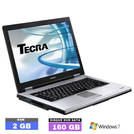 TOSHIBA TECRA A8 Sous Windows 7 - RAM 2 GO - HDD 160 Go - N° 042307 - GRADE B