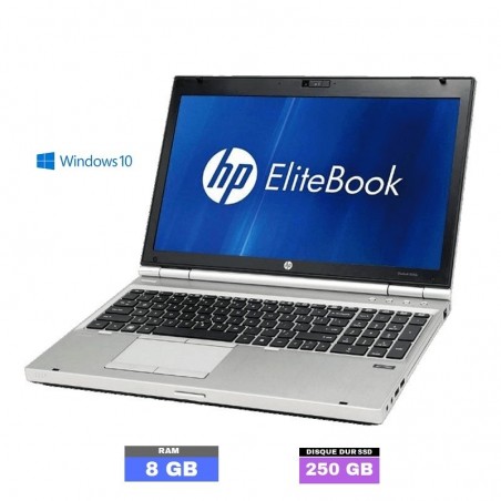 HP ELITEBOOK 8560P sous Windows 10 - Core i5 - 8Go RAM - SSD - N°050309