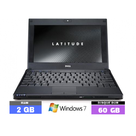 DELL LATITUDE 2110 - Windows 7 - WEBCAM - Ram 2 Go - HDD 60 Go - Grade C - N°012504