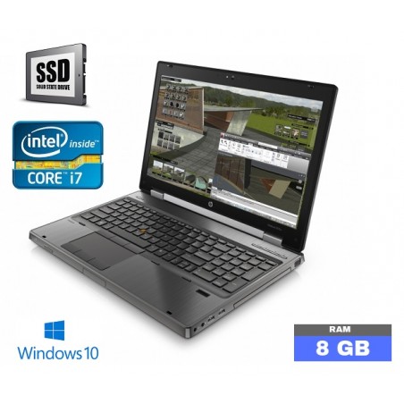 HP ELITEBOOK 8570W sous Windows 10 - Core i7 - 8Go RAM - 1 TO HDD - N°280205 - GRADE B