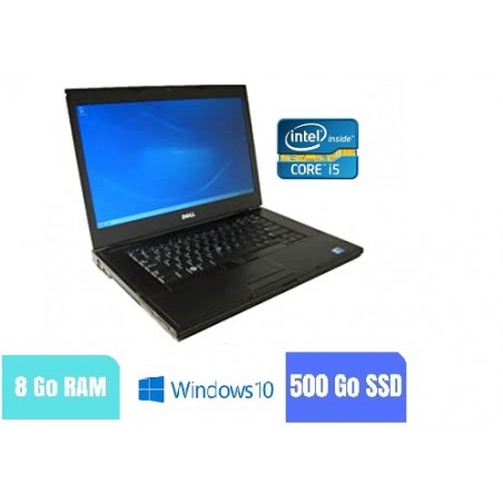 DELL LATITUDE E6510  Windows 10 - CORE I5 - SSD 500 GB - Ram 8 Go - N°110303