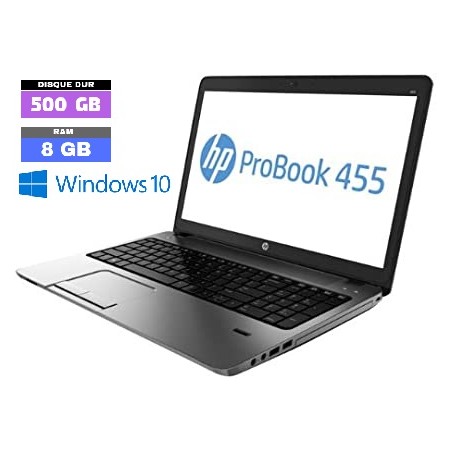 HP Probook 455 G1 - grade d - HDD 500 Go - 8 Go RAM - Windows 10 - WEBCAM - N°040507