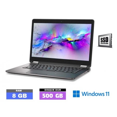 DELL E7470  - Windows 11 - SSD 500 Go - Core I5 6ème génération - Ram 8 Go - N°110506 - GRADE B