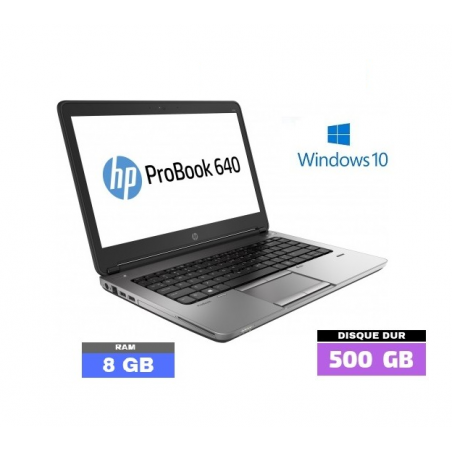 Offre de rentrée : HP PROBOOK 640 G1 - Windows 10 - SSD 500 Go - Core I5 - Ram 8 Go - N°021005