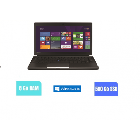 TOSHIBA PORTEGE R30 Sous Windows 10 - I5 - WEBCAM - Ram 8 Go - SSD 500 GO - N°050922 - GRADE B
