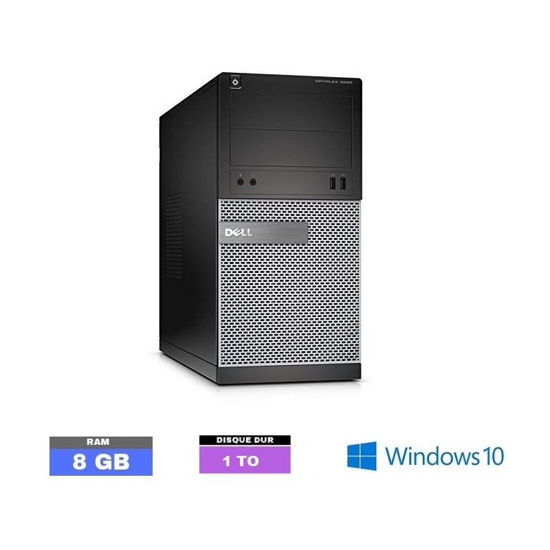 UC DELL OPTIPLEX 3020 tour Windows 10 - Ram 8 Go - HDD 1 TO - Core