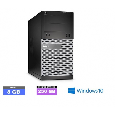 UC DELL OPTIPLEX 3020 Tour Windows 10 - Ram 8 Go - SSD 250 GO - Core I5 4ème géné - N° 120903 - GRADE B