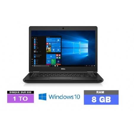DELL E5480 Core I5 Sous Windows 10 - SSD 1 TO - Ram 8 Go - WEBCAM - N°120917 - GRADE B