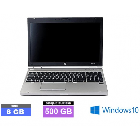 HP ELITEBOOK 8570P sous Windows 10 - Core i5 - 8Go RAM - SSD 500 GO - N°150903 - GRADE B