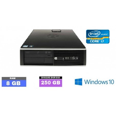 PC DE BUREAU COMPAQ 8100 ELITE SFF - Sous Windows 10 - Ram 8 Go - SSD 250 Gb - Core I7 - N° 150915 - GRADE B