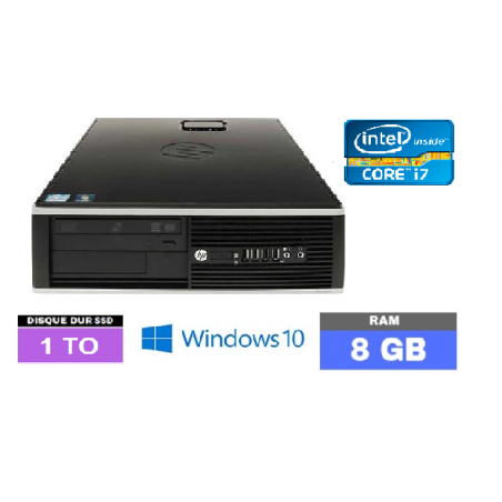 PC DE BUREAU COMPAQ 8100 ELITE SFF - Sous Windows 10 - Ram 8 Go - SSD 1 TO -  Core I7 - N° 150917 - GRADE B