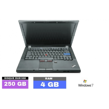 LENOVO T410 sous Windows 7 32 BITS - Core I5 - SSD 250 GO - Ram 4 Go- N°031007 - GRADE B