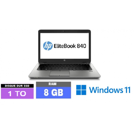 HP Elitebook 840 G1 - Core i5 - Windows 11 - SSD 1 TO - 8 Go RAM  - N°061005 - GRADE B