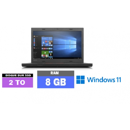 LENOVO THINKPAD L460 - grade b - Windows 11 - WEBCAM - SSD 2 TO - Ram 8 Go - N°061013