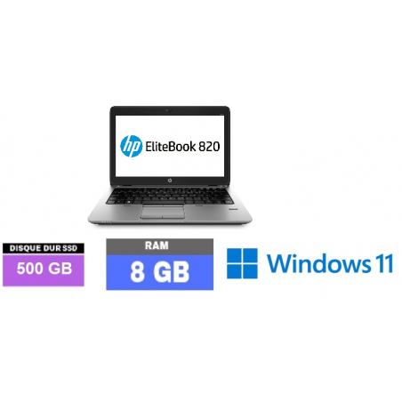 HP ELITEBOOK 820 G2 - WINDOWS 11 - I5 - SSD 500 GO - RAM 8 GO - N° 141002 - GRADE B