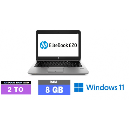 HP ELITEBOOK 820 G2 - WINDOWS 11 - I5 - SSD 2 TO - RAM 8 GO - N° 141004 - GRADE B