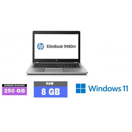 HP ELITEBOOK 9480 M - WINDOWS 11 - SSD 250 GO - I5 - RAM 8 GO - N°211001 - GRADE B