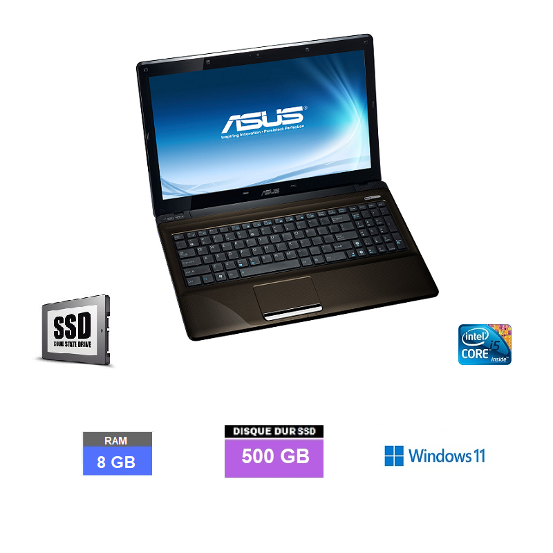 Asus X53S - Webcam Windows 11 - SSD 500 GO - Ram 8 GO - N°021201 - GRADE B