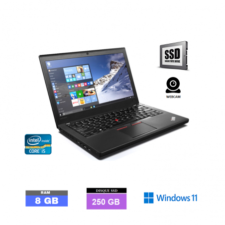 LENOVO X260 Core I5 - Sous Windows 11 -  WEBCAM - SSD 250 Go - Ram 8 Go - N°061203 - GRADE B