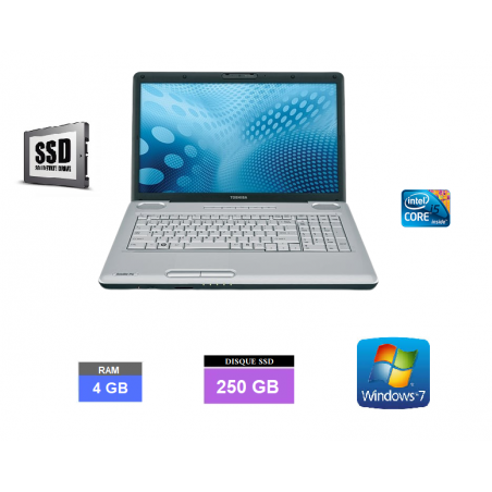 Toshiba L550 Satellite pro - Webcam - Windows 7 - Ram 4 GO - SSD 250 GO N°071201 - GRADE B
