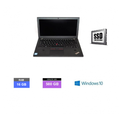 LENOVO THINKPAD X270 - Core I5 - Windows 10 - SSD 500 GO - Ram 16 Go - N°081201 - GRADE B