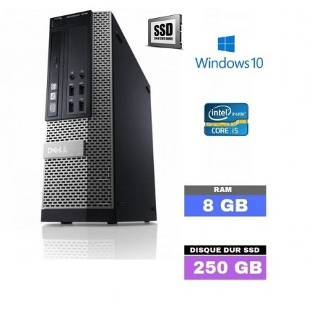 UC DELL 790 SFF  Windows 10 - SSD 250 Go - Ram 8 Go - Core I5 - N°170190 - GRADE B
