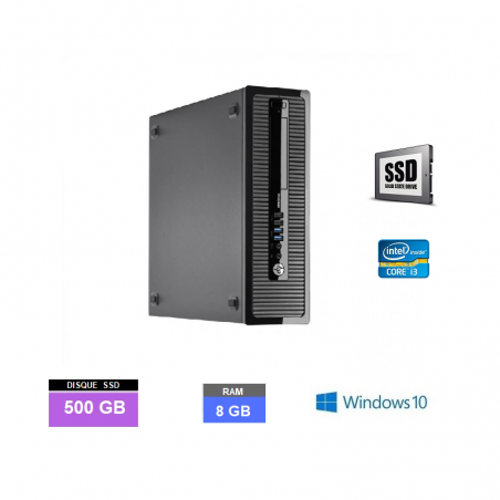 UC HP PRODESK 400 G2 SFF I3 - SSD 500 Go -  RAM 8 GO - WINDOWS  10 - N°240101 - GRADE B