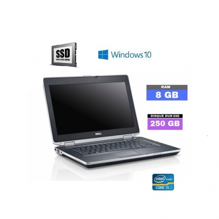 DELL E6430 Sous Windows 10 Core I5 - SSD 250  G0 -  Ram 8 Go- N°260108 - GRADE B