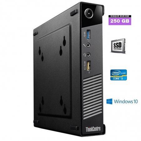 Mini PC Lenovo Think Centre Tiny M73 - 8 Go RAM - SSD 250 Go - Core i3 - Windows 10 - 310101 - GRADE B