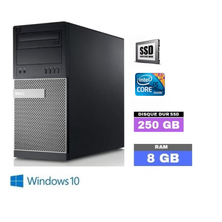 Pc gamer DELL 790 2ème génération  Windows 10 - SSD 250 Go - Ram 8 Go - Core I5 - Nvidia GT1030 4 Go -N°140201 - GRADE B