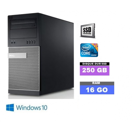 Pc gamer DELL 790 2ème génération  Windows 10 - SSD 250 Go - Ram 16 Go - Core I5 - Nvidia GT1030 4 Go - N°140205 - GRADE B