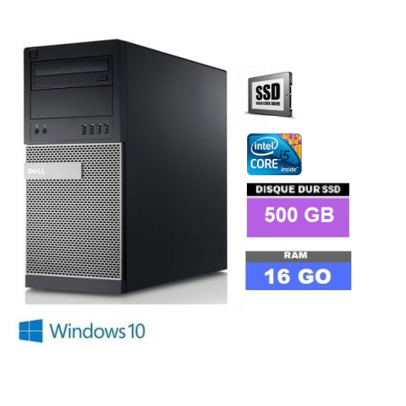Pc gamer DELL 790 2ème génération  Windows 10 - SSD 500 Go - Ram 16 Go - Core I5 - Nvidia GT1030 4 Go - N°140206 - GRADE B