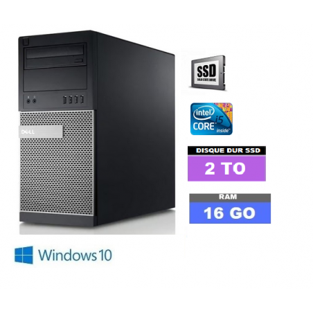 Pc gamer DELL 790 2ème génération  Windows 10 - SSD 2 To - Nvidia GT1030 4 Go - Ram 16 Go - Core I5 - N°140208 - GRADE B