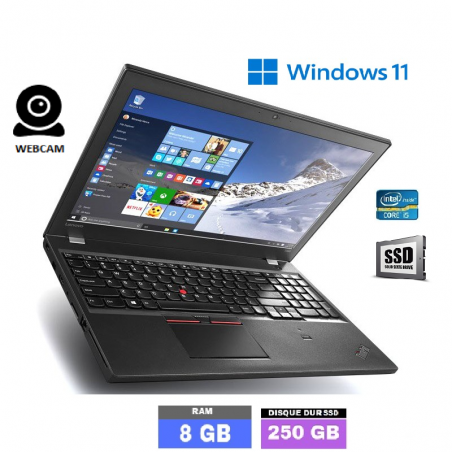 LENOVO T550 - Core I5  - WEBCAM - Windows 11 - SSD 250 - Ram 8Go - N°010305 - GRADE B