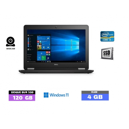 DELL E7270 Sous Windows 11 - Ram 4 Go-  Core I5 - SSD 120 Go  - Grade D - N°2270301