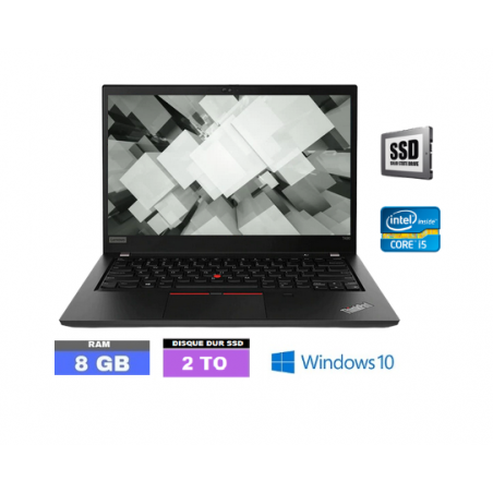 LENOVO T490 - GRADE B -  Core I5 - RAM 8 GO - SSD 2 To - Windows 10 N°050407