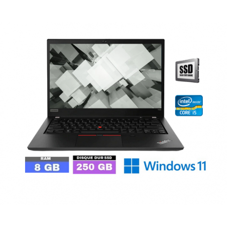 LENOVO T490 - GRADE B -  Core I5 - RAM 8 GO - SSD 250 GO - Windows 11 N°050408