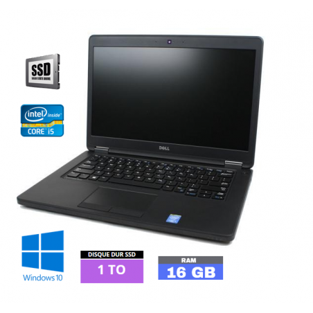 DELL E5450 Core I5 Sous Windows 10 - SSD 1 TO - Ram 16 Go - WEBCAM - N°110403 - GRADE B