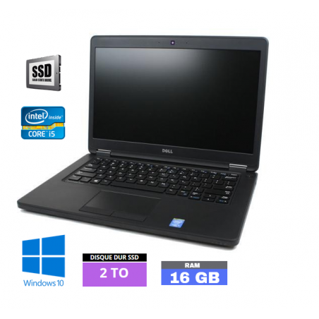 DELL E5450 Core I5 Sous Windows 10 - SSD 2 TO - Ram 16 Go - WEBCAM - N°110404 - GRADE B