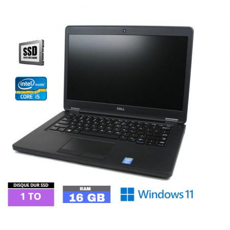 DELL E5450 Core I5 Sous Windows 11 - SSD 1 TO - Ram 16 Go - WEBCAM - N°110407 - GRADE B