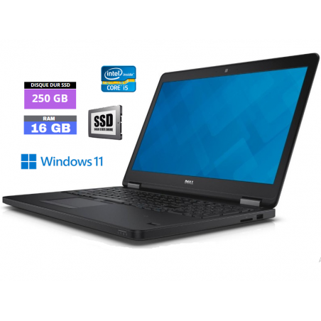 DELL LATITUDE E5550 Windows 11 - WEBCAM - SSD 250 GO - Core I5 5ème génération - SSD - Ram 16 Go  - N°120403 - GRADE B