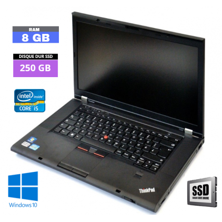 LENOVO T530 Core I5 - Sous Windows 10 - WEBCAM - Ram 8 Go - SSD 250 GO - N°120408 - GRADE B