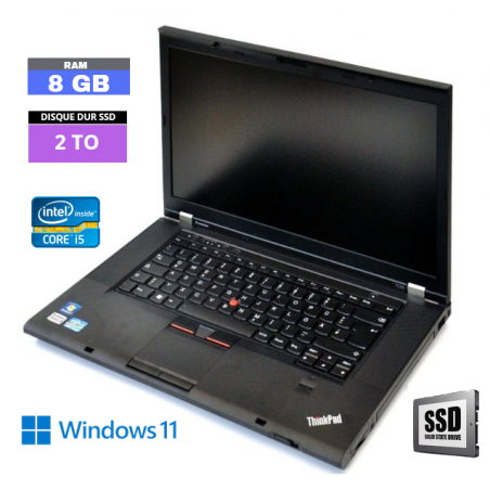 LENOVO T530 Core I5 - Sous Windows 11 - WEBCAM - Ram 8 Go - SSD 2 To - N°120415 - GRADE B
