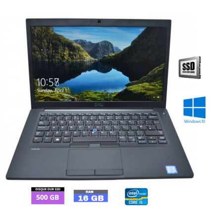 DELL LATITUDE E7480 - Windows 10 - SSD 500 GB - Core I5 7ème génération - Ram 16 Go - N°011501 - GRADE B