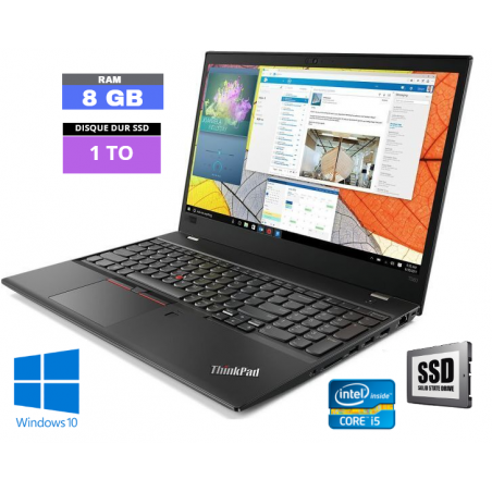 LENOVO T580 - Core I5  - Windows 10 - SSD 1 To - Ram 8 Go - N°170404 - GRADE B
