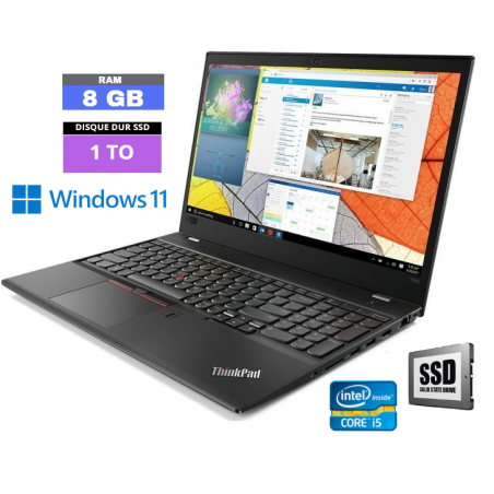LENOVO T580 - Core I5  - Windows 11 - SSD 1 To - Ram 8 Go - N°170408 - GRADE B