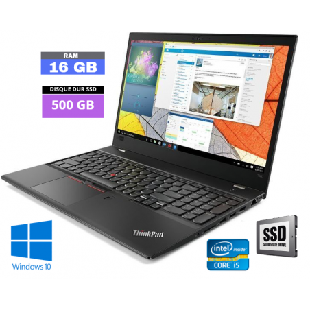 LENOVO T580 - Core I5  - Windows 10 - SSD 500 Go - Ram 16 Go - N°170411 - GRADE B